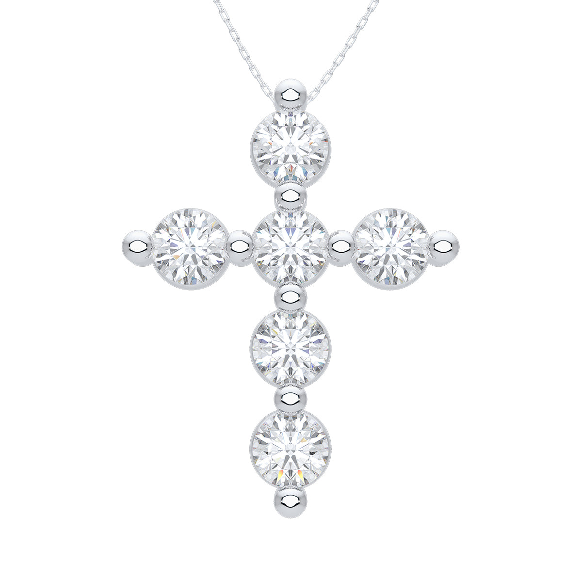 Charlie Cloud® Floating Diamond Cross Necklace 1.44 ctw