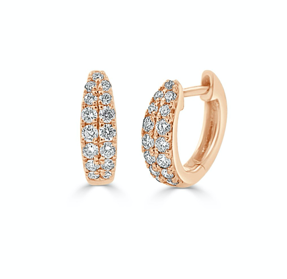 Clara Pave Diamond Huggie Earrings RG
