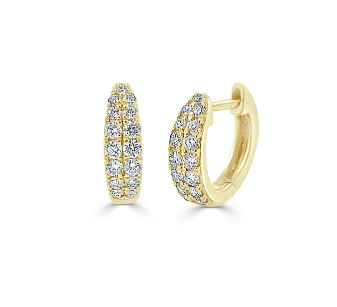 Clara Pave Diamond Huggie Earrings YG