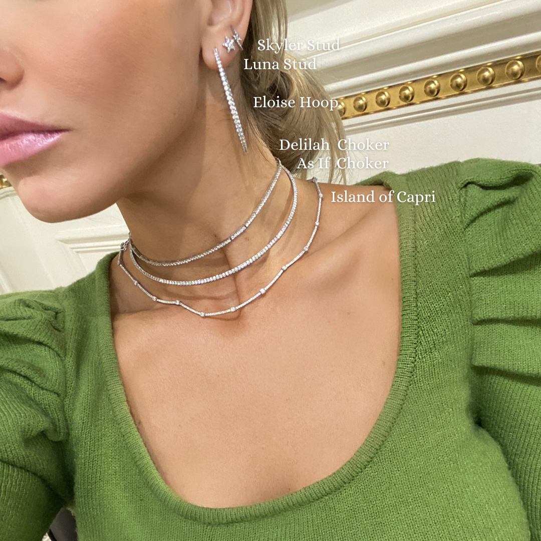 Diamond stud outlet choker necklace