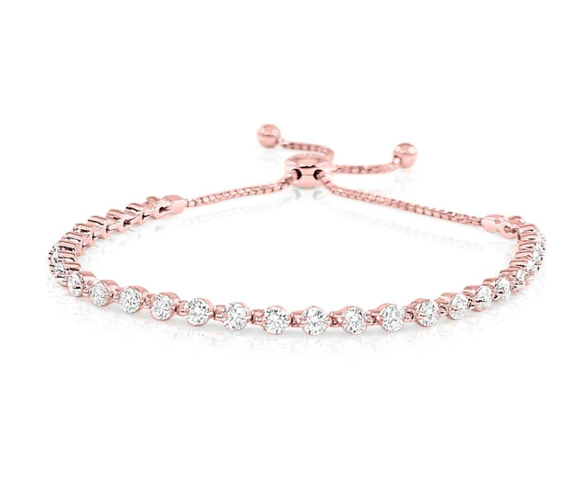 Cora Floating Diamond Bolo Bracelet RG