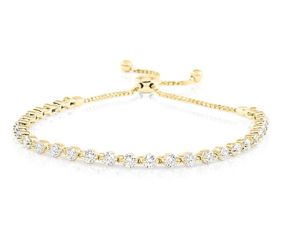 Cora Floating Diamond Bolo Bracelet Yg