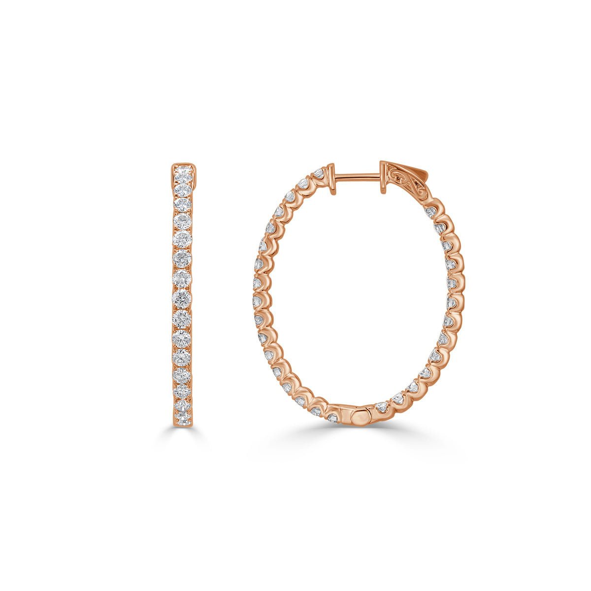 Ellerie Diamond Oval Hoop Earrings RG