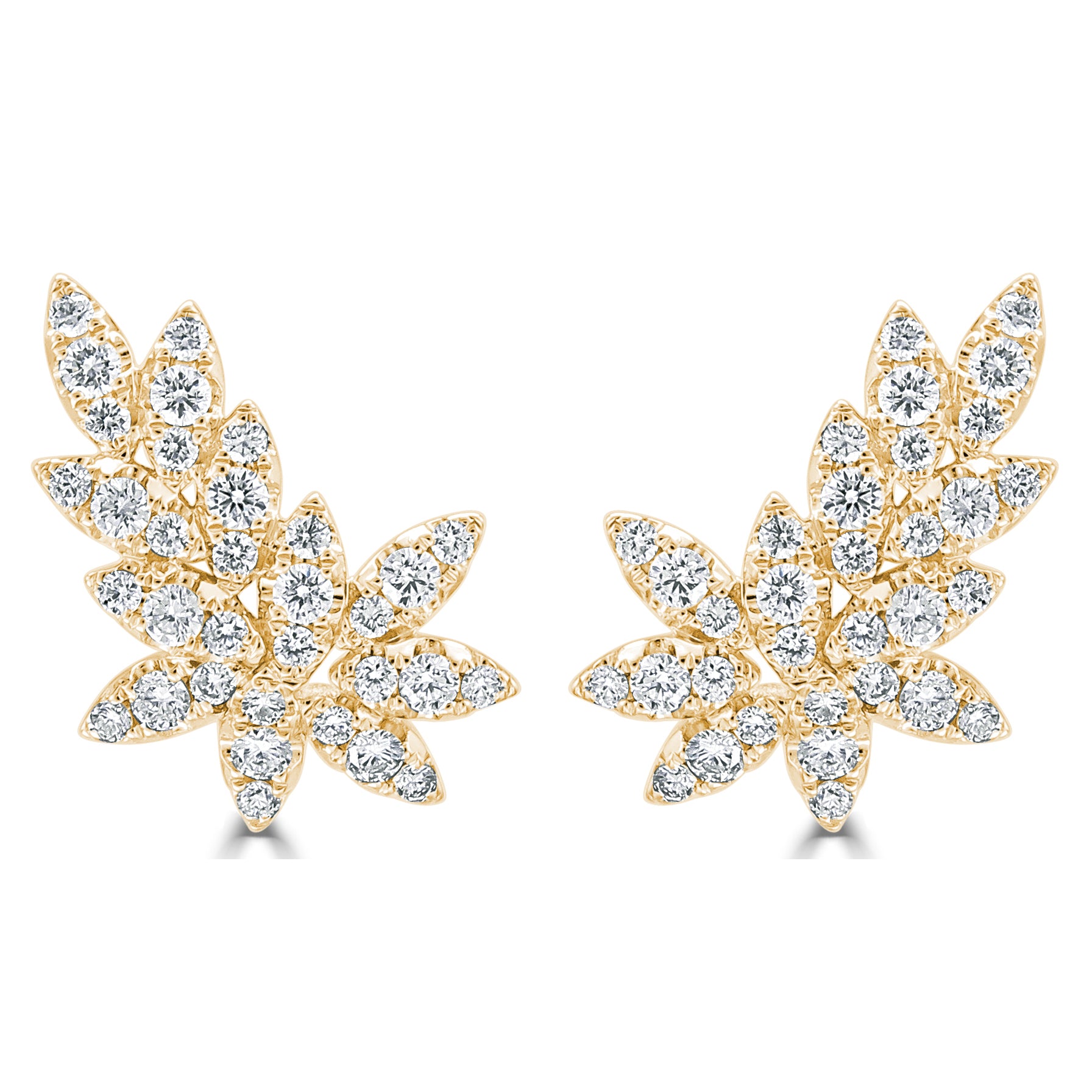 Gold-Toned Leaf Shaped Drop Earrings