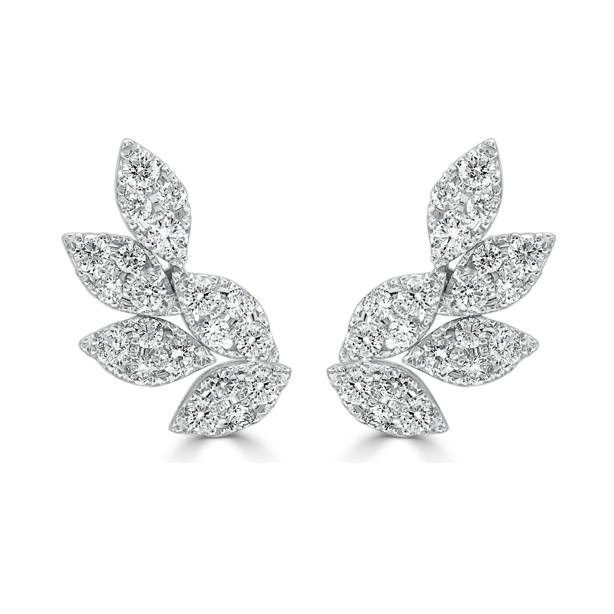Willow Curved Ivy Diamond Earrings