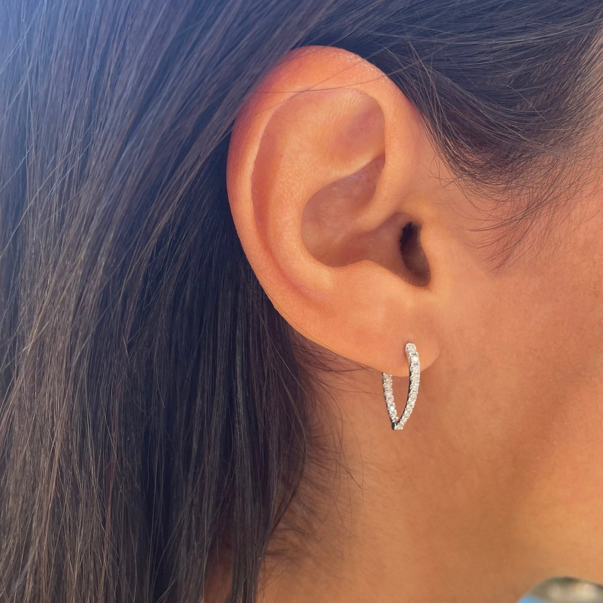 Danica Diamond Point Huggie Earrings