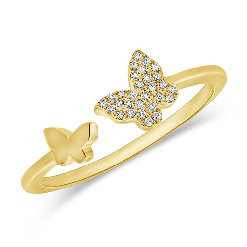Flutter Pave Butterfly Diamond Ring