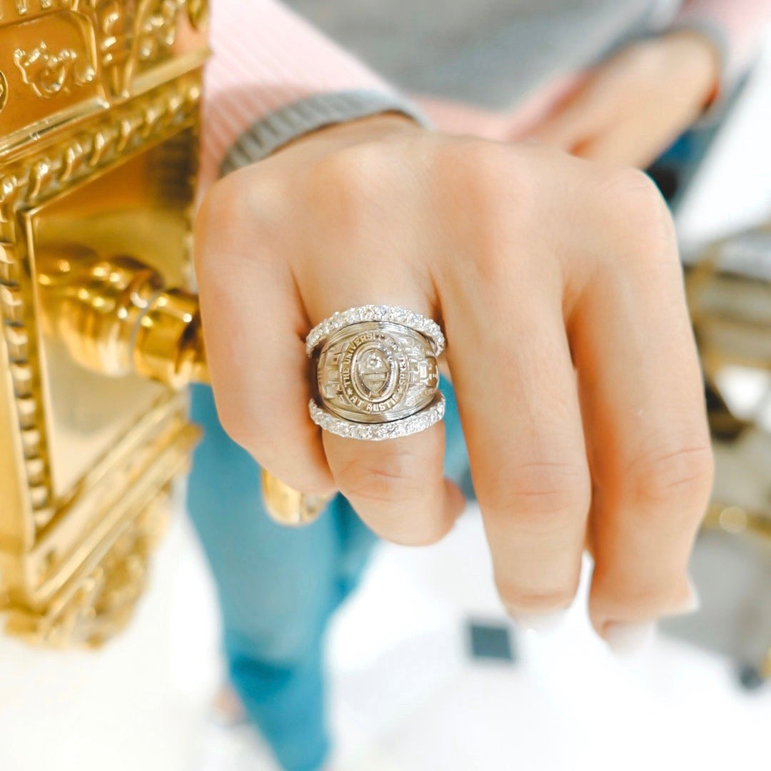 College ring hot sale wraps cz