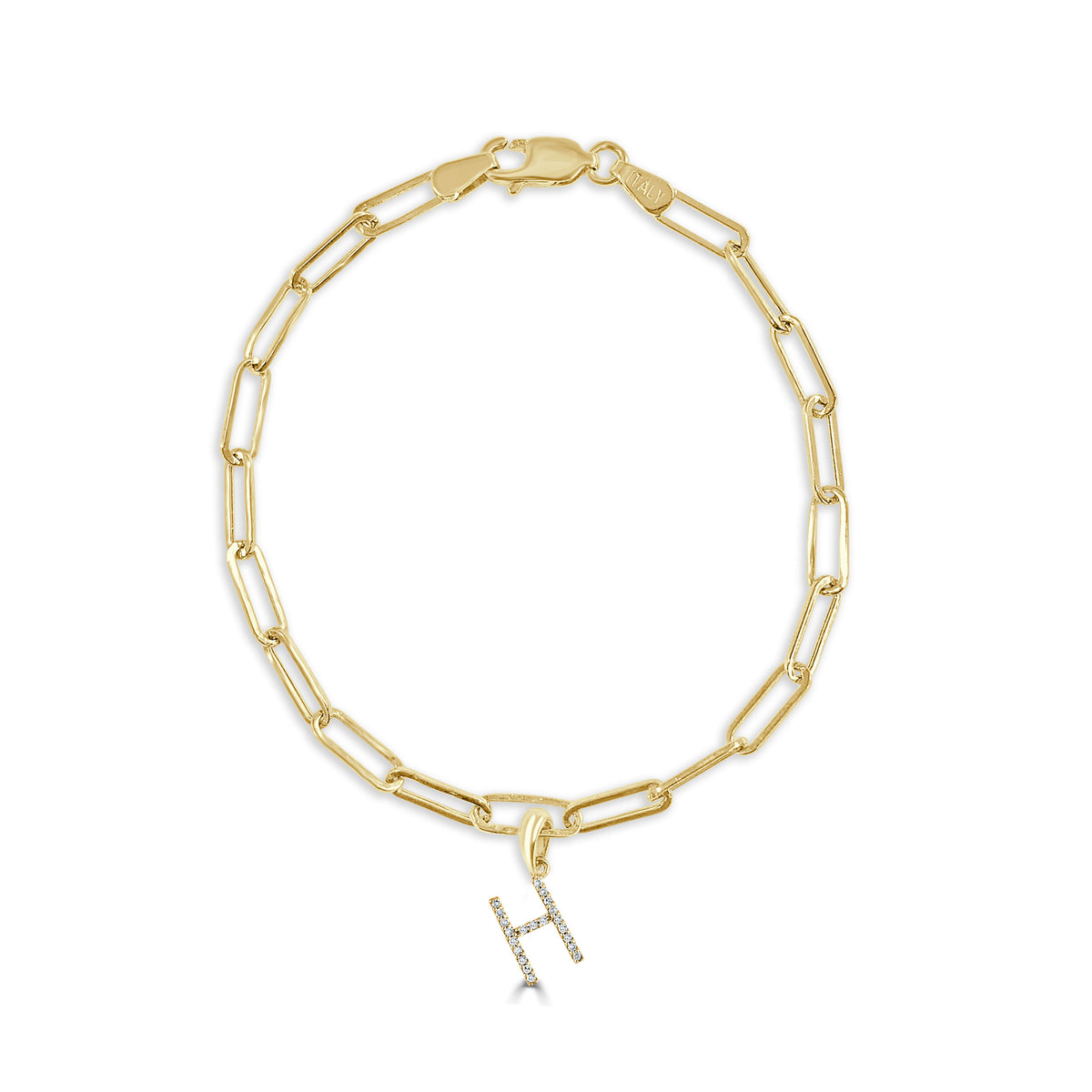 14K Gold Paperclip Link Chain Bracelet