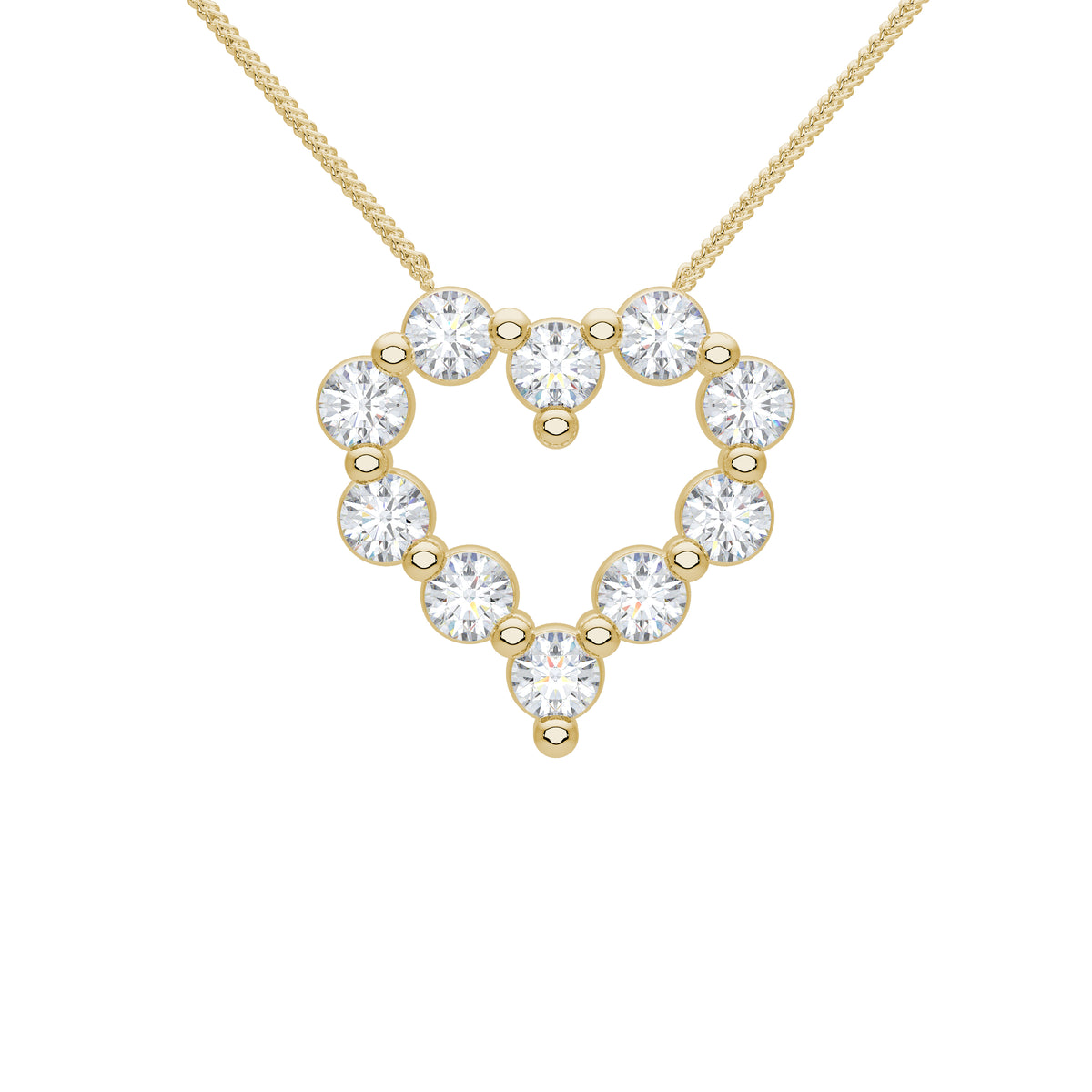 Little Midi Charlie Cloud® Floating Diamond Heart Necklace 1.20 ctw