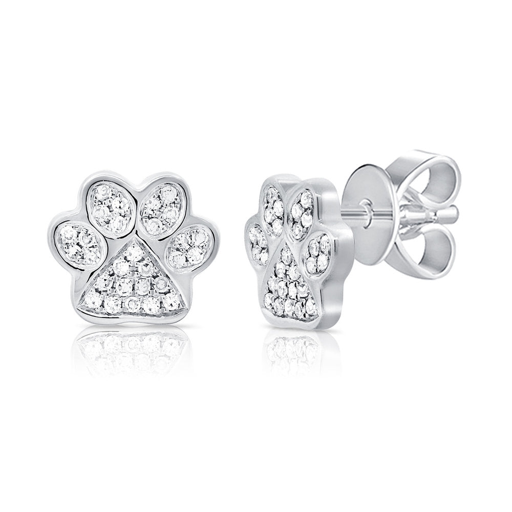 Dog paw 2025 diamond earrings