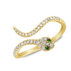 Medusa Snake Diamond Ring Yellow Gold