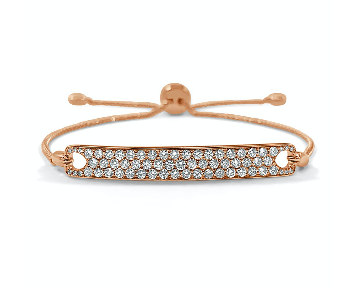 Phoebe Pave Diamond Plate Bolo Bracelet