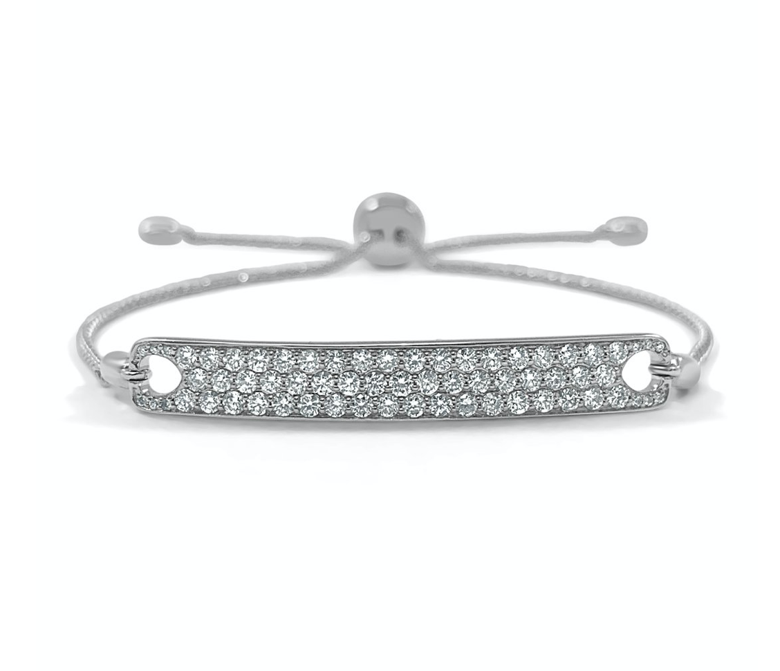 Phoebe Pave Diamond Plate Bolo Bracelet