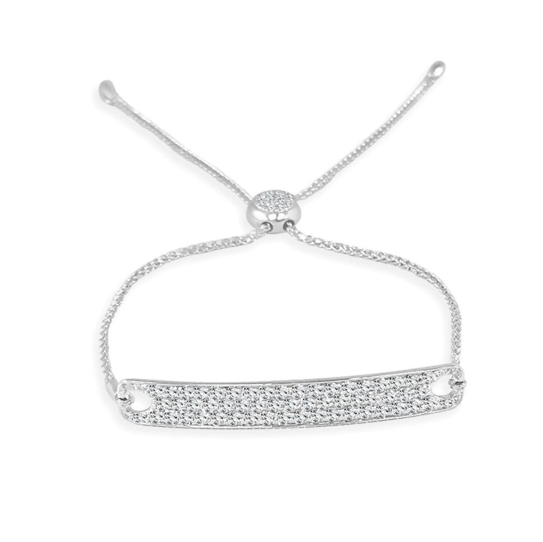 Phoebe Pave Diamond Plate Bolo Bracelet