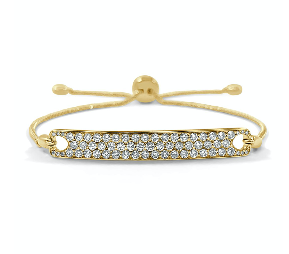 Phoebe Pave Diamond Plate Bolo Bracelet