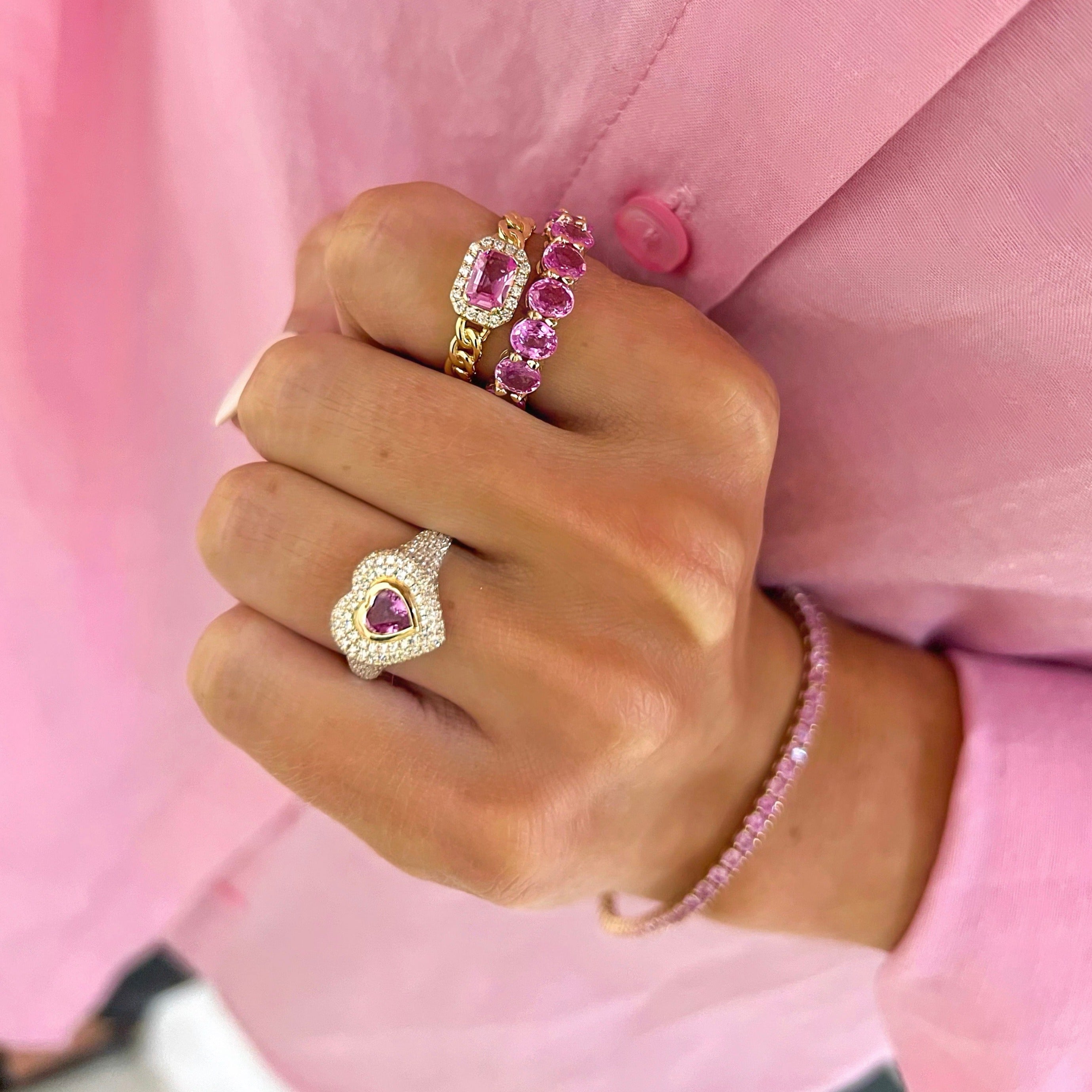 Large pink store sapphire ring