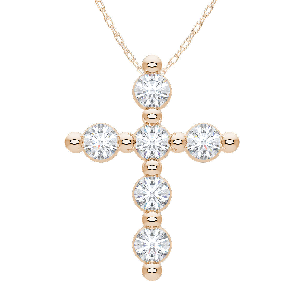 Baby Charlie Cloud® Floating Diamond Cross Necklace 0.46 ctw
