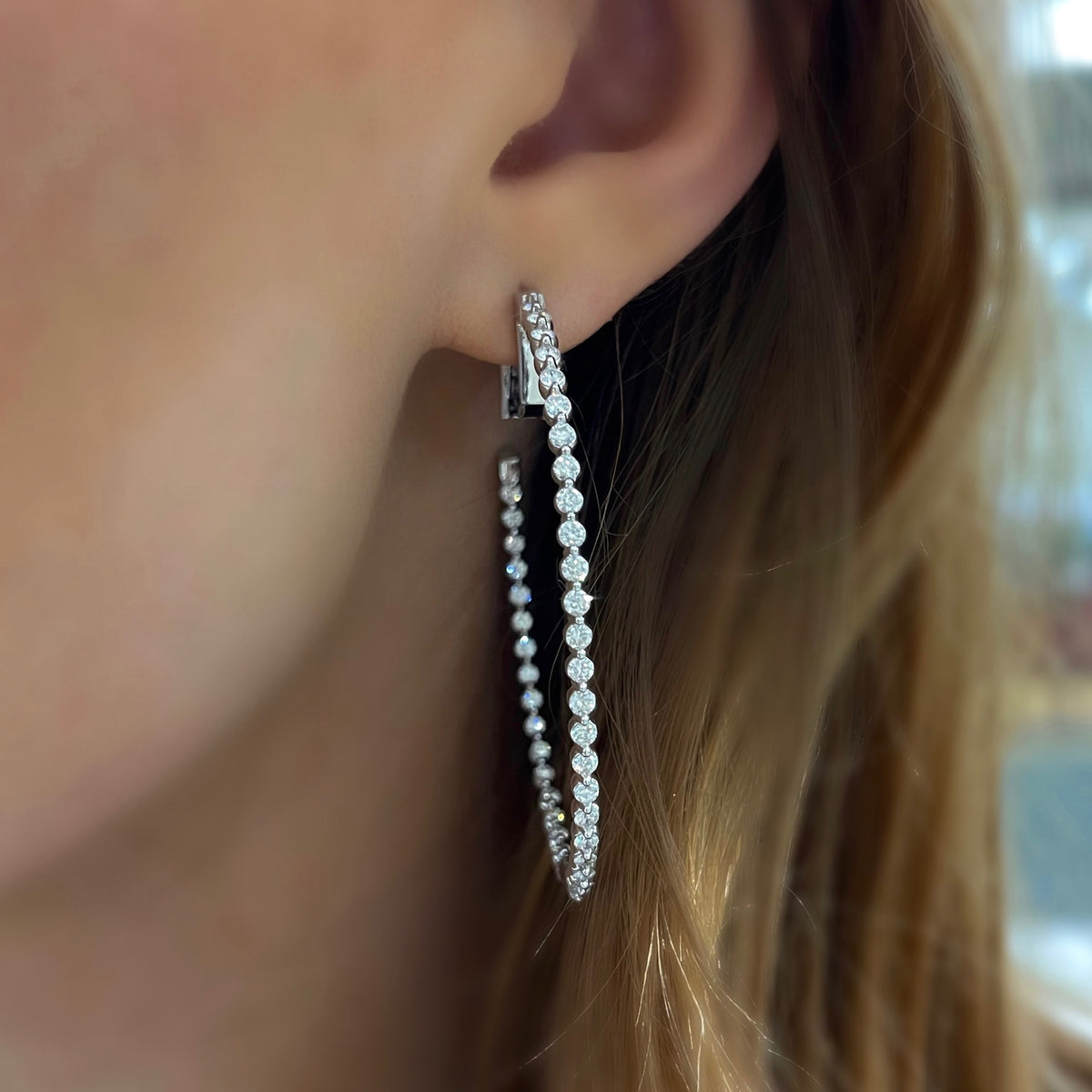 Posie Charlie Cloud® Diamond Hoop Earrings 2.87 ctw