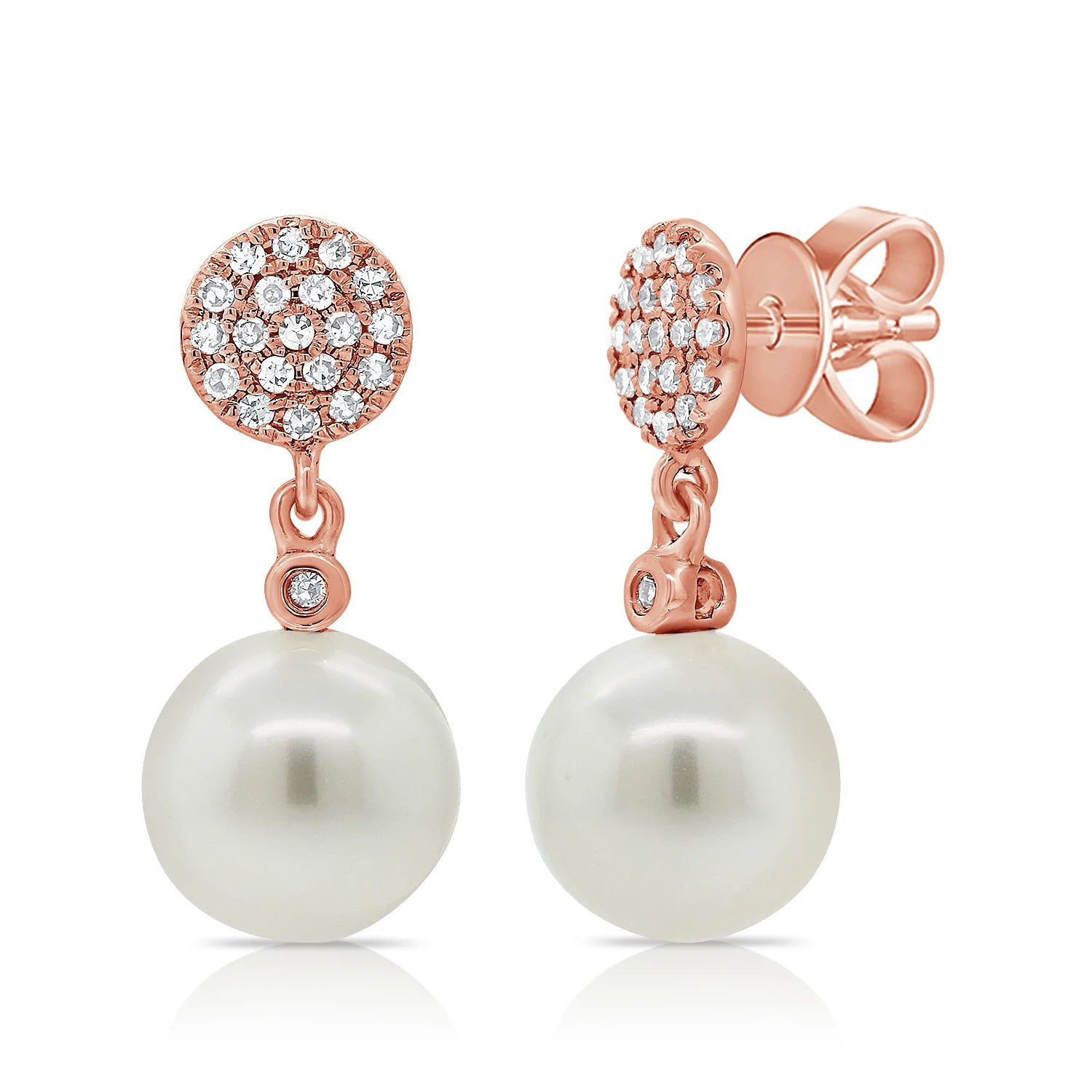 9ct White Gold Pearl & Diamond Drop Earrings | Buy Online | Free Insured UK  Delivery