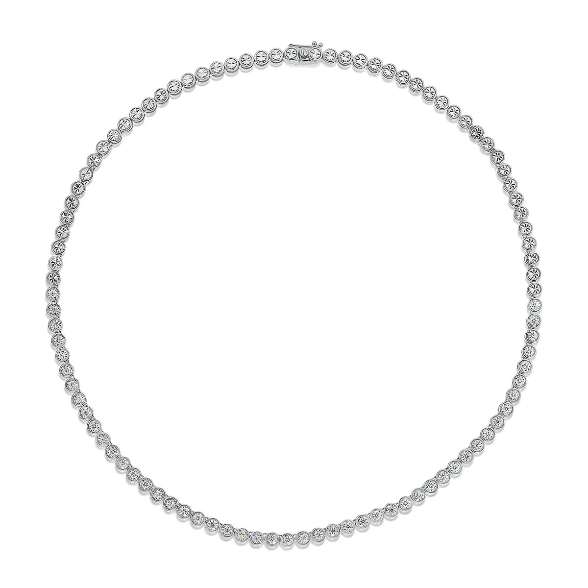 Mathis Bezel Set Illusion Diamond Tennis Necklace