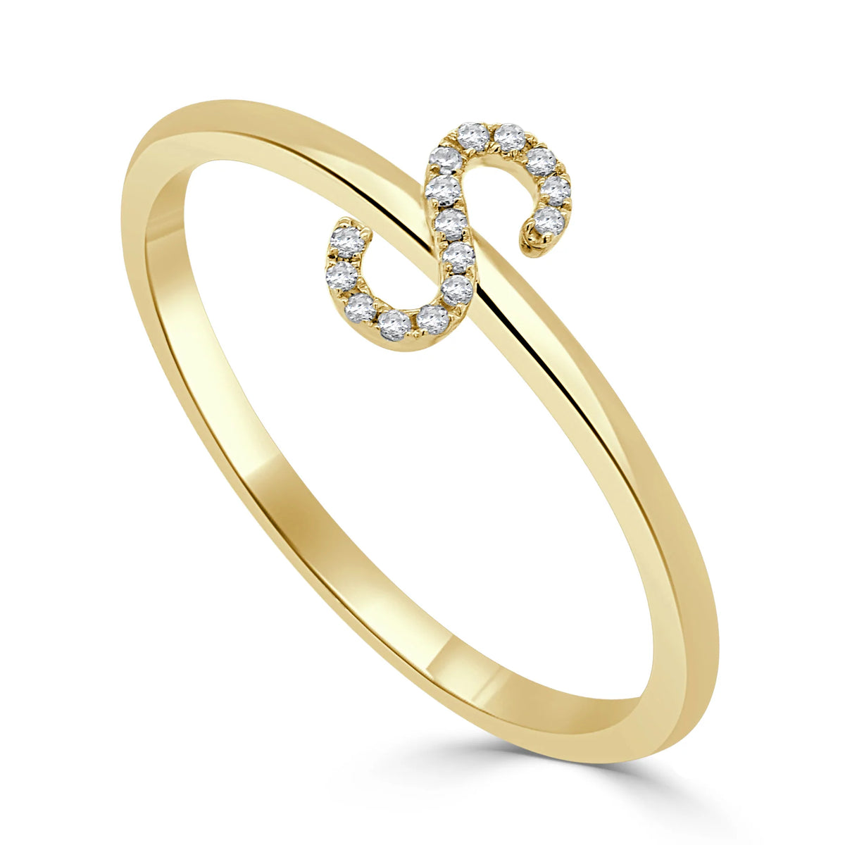Alphabet 2025 gold ring