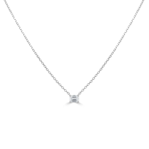 Easton Emerald Cut Dainty Diamond Necklace