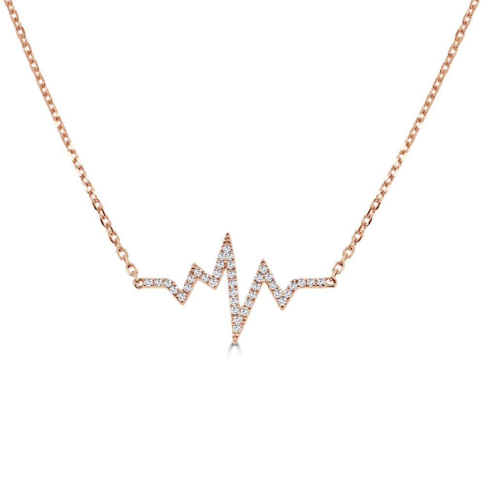 Heart Beat Zig Zag Diamond Necklace