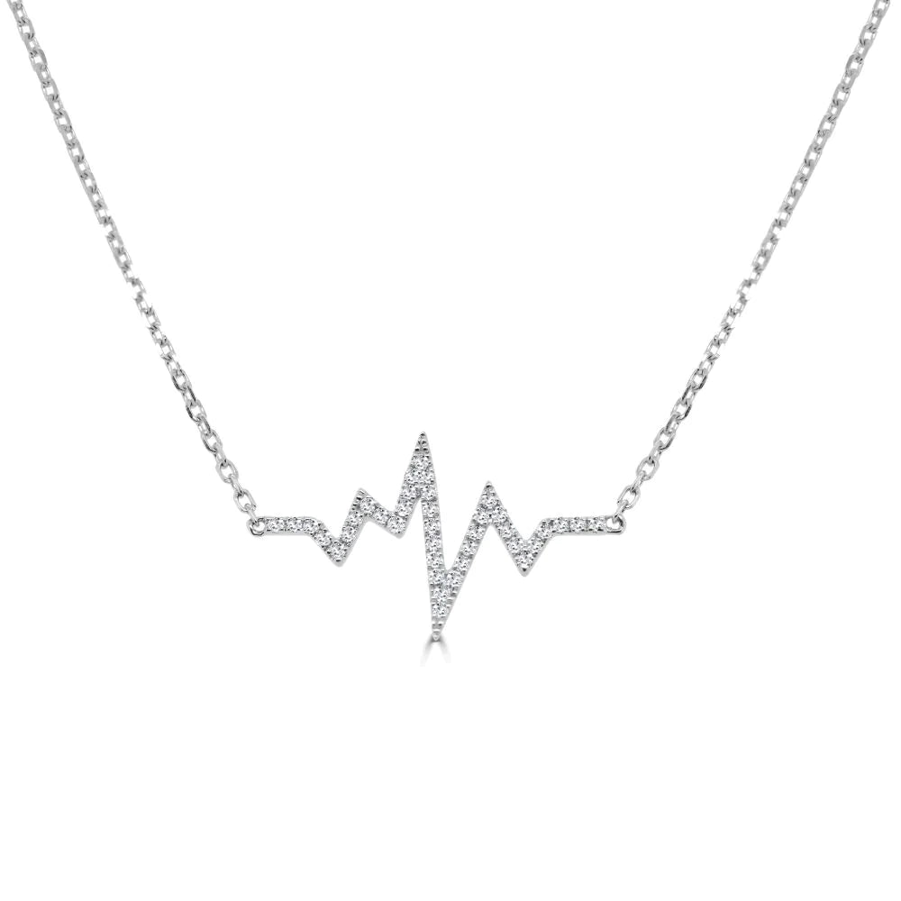 Heart Beat Zig Zag Diamond Necklace