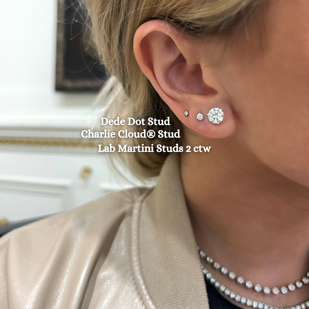 Three Prong Martini Diamond Stud Earrings RW Fine Jewelry