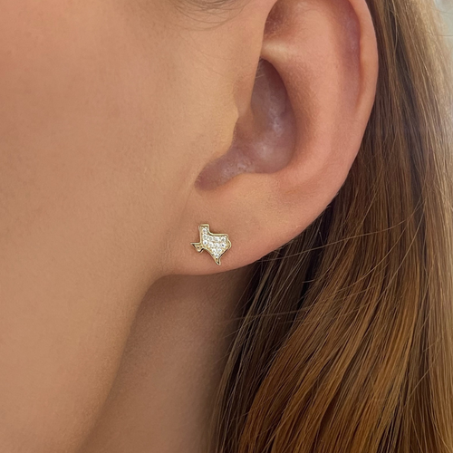 Lone Star Tiny Texas Diamond Stud Earrings