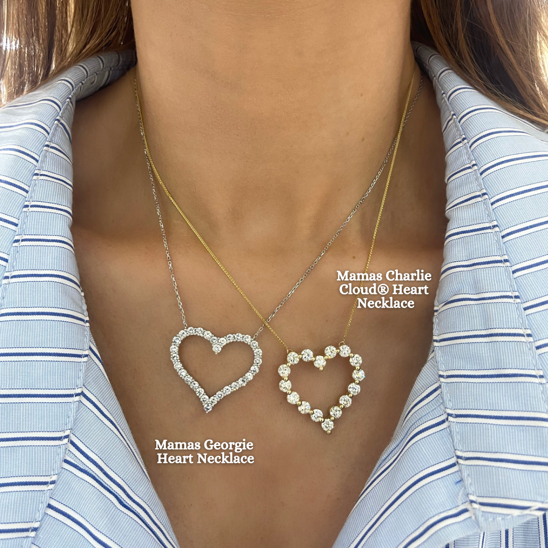 Mama's Charlie Cloud® Floating Diamond Heart Necklace 3.84 ctw