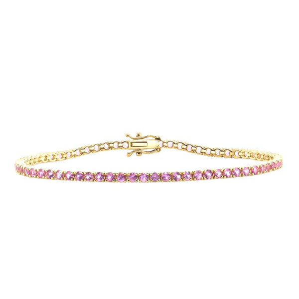 Material Good Medium Pink Sapphire Tennis Bracelet