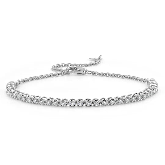 Reed Dainty Floating Halfway Diamond Chain Bracelet 0.54 ctw