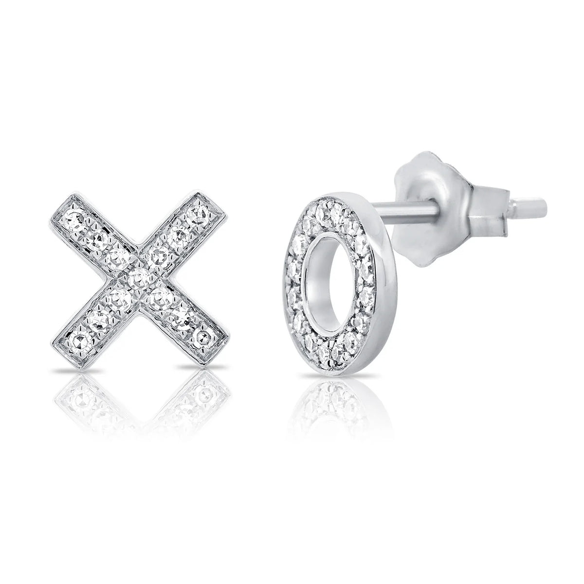 "Love You Like XO" Diamond Mismatched Stud Earrings