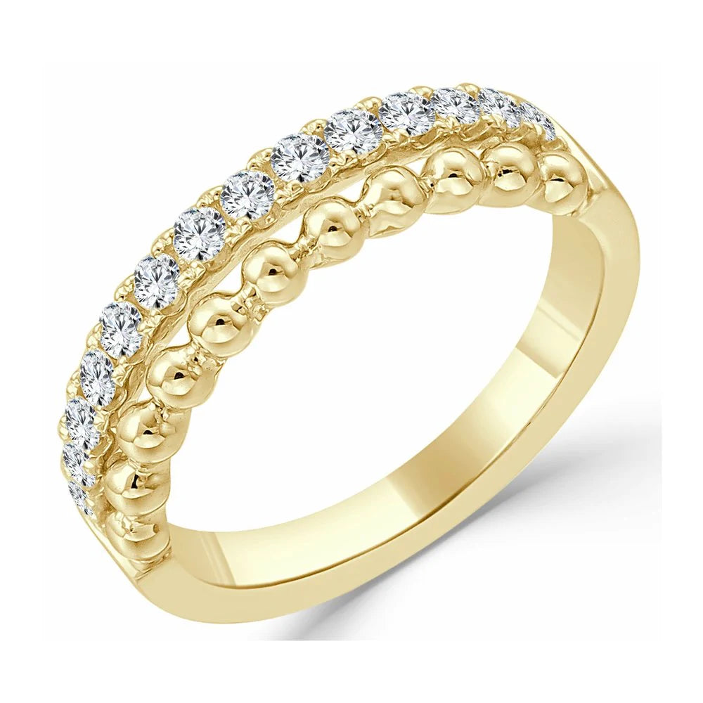 Della Diamond & Gold Beaded Ring