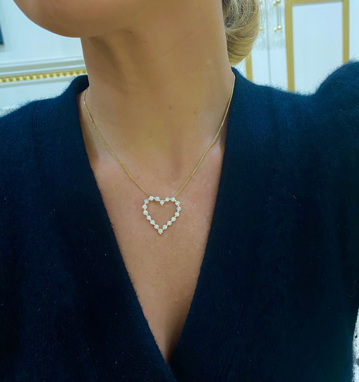 Tiffany & Co Platinum Diamond Heart Love Mini Pendant Necklace