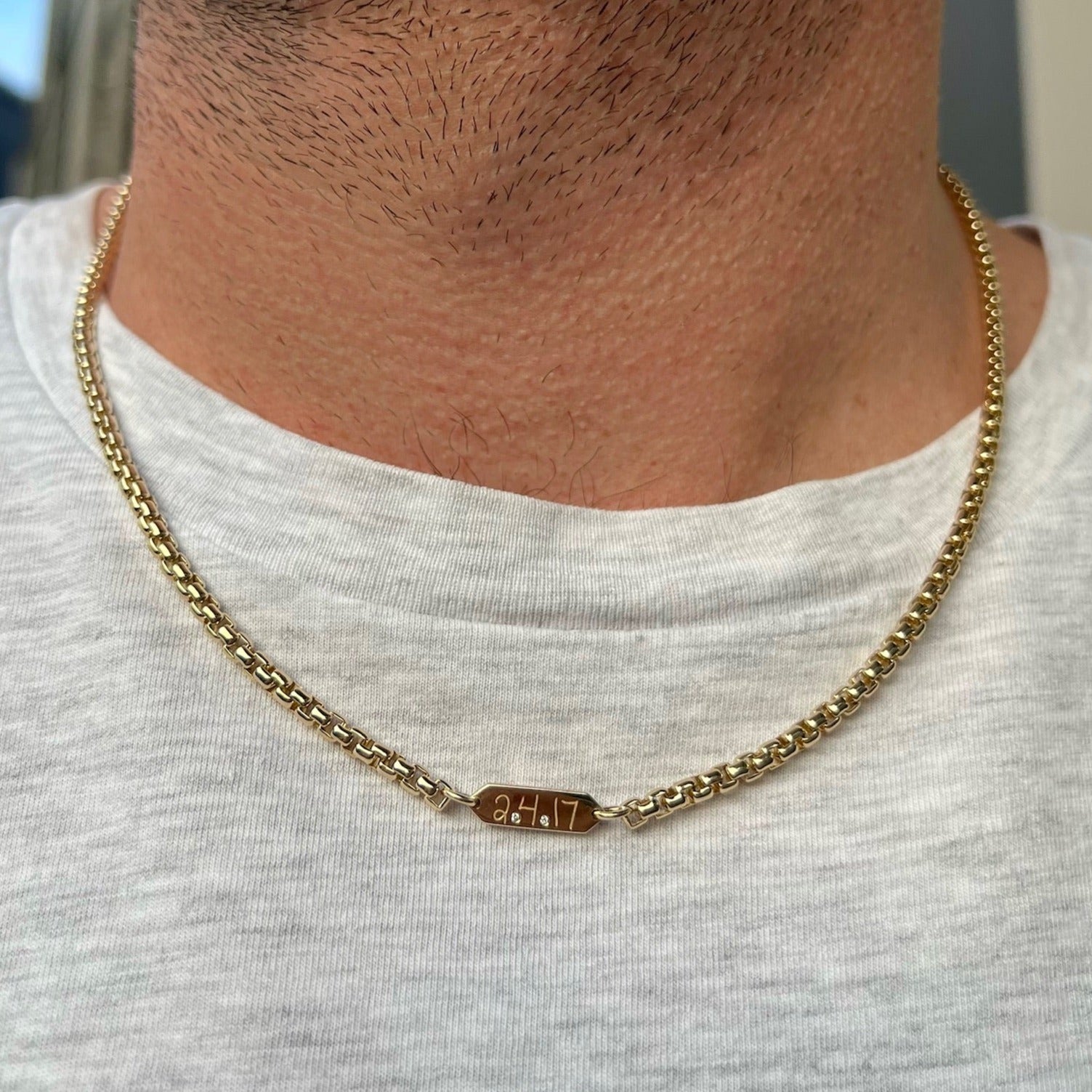 Baby Box Chain Necklace | 14k Gold