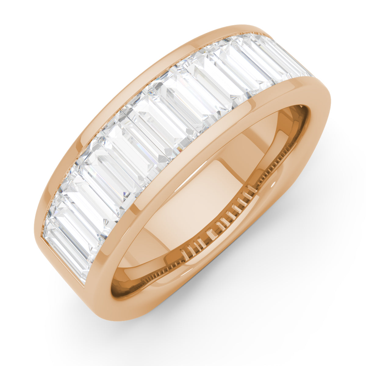 Mens wedding deals ring with baguettes