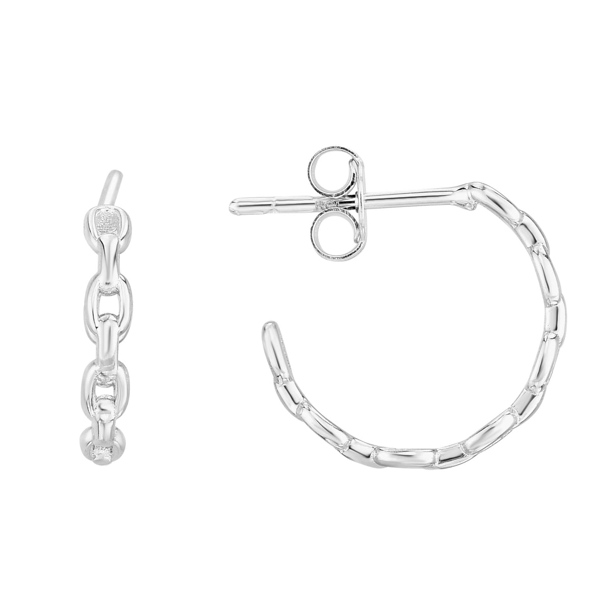 Reo Oval Chain Link Gold Hoop Earrings
