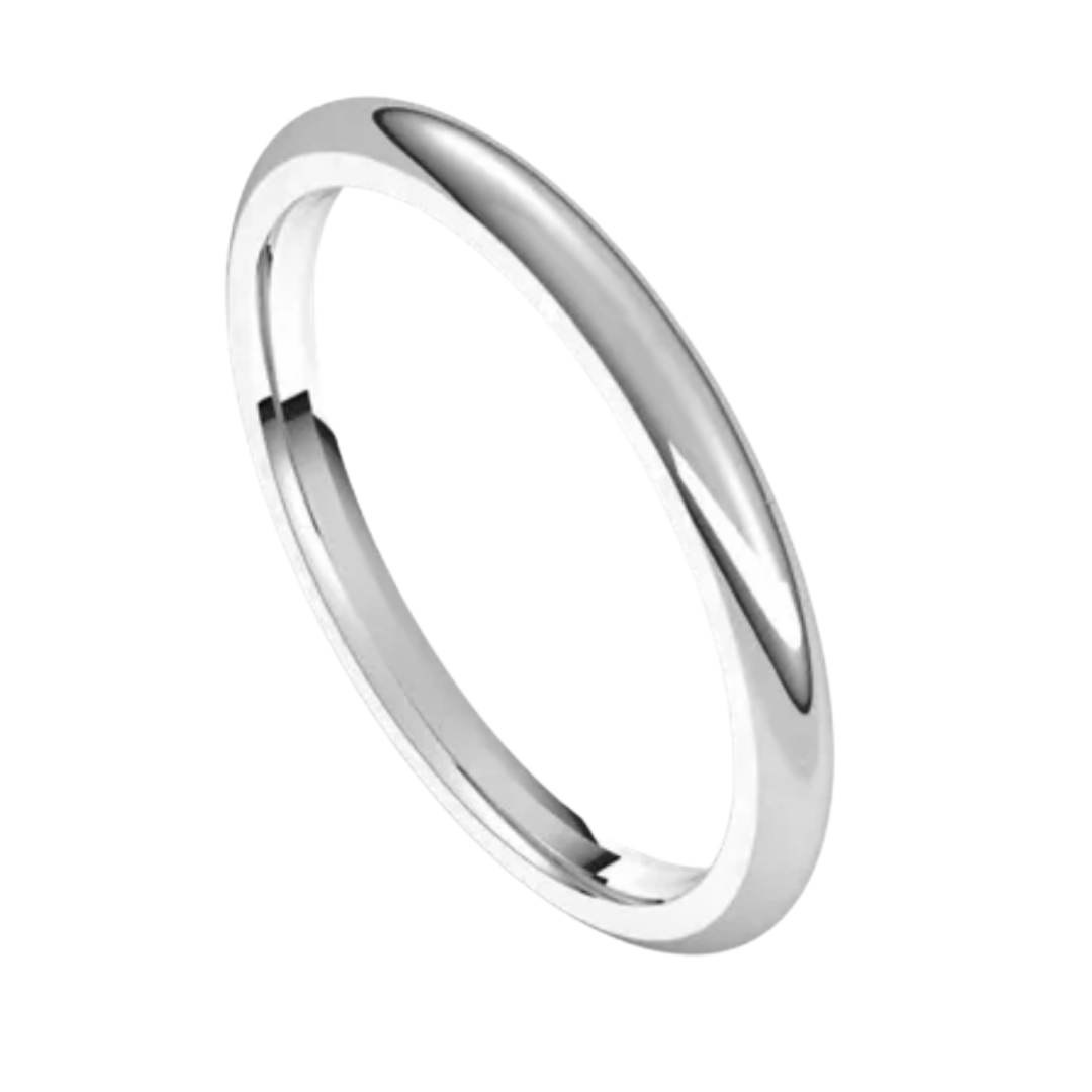 2mm Gold Stacking Spacer Band 14K White Gold