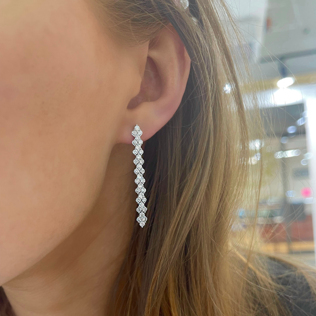 Amelia Diamond Dangle Stud Earrings