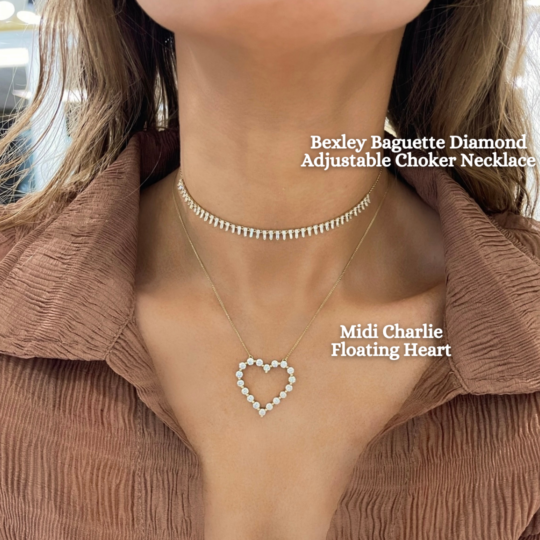 Little Posie Charlie Cloud Floating Diamond Heart Bracelet 0.56 ctw 14K White Gold