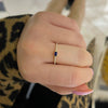 Blue Sapphire and Diamond Dainty Stacking Ring Yellow Gold
