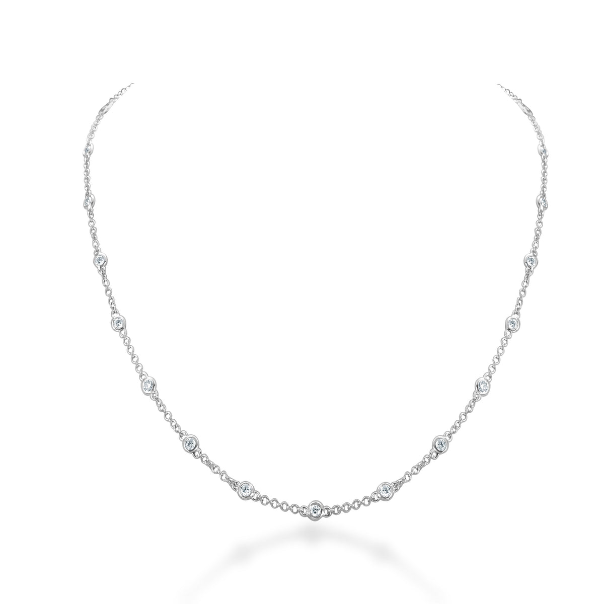 Brielle Diamonds By The Yard Necklace White Gold