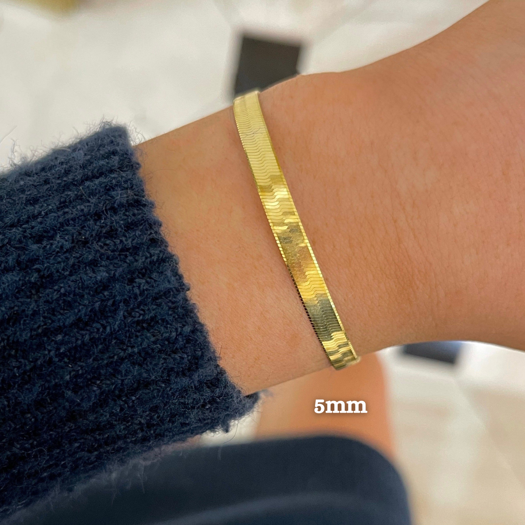 2mm Herringbone Bracelet – Sami Jewels