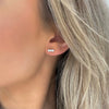 Brylee Diamond Bar Stud Earrings White Gold