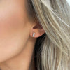 Brylee Diamond Bar Stud Earrings on model