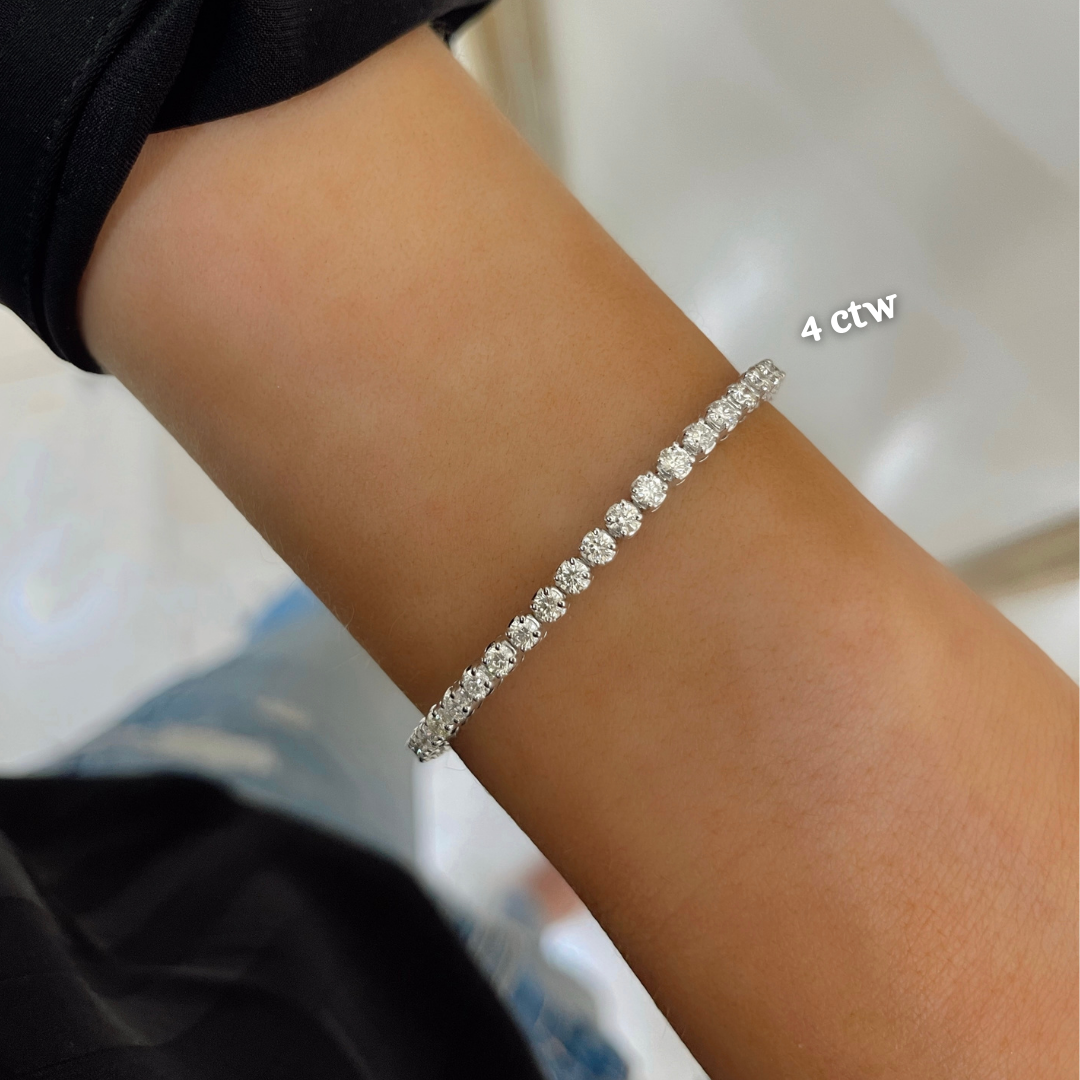Badgley Mischka Women s 14K White Gold 8 TCW Lab Grown Diamond Tennis Bracelet