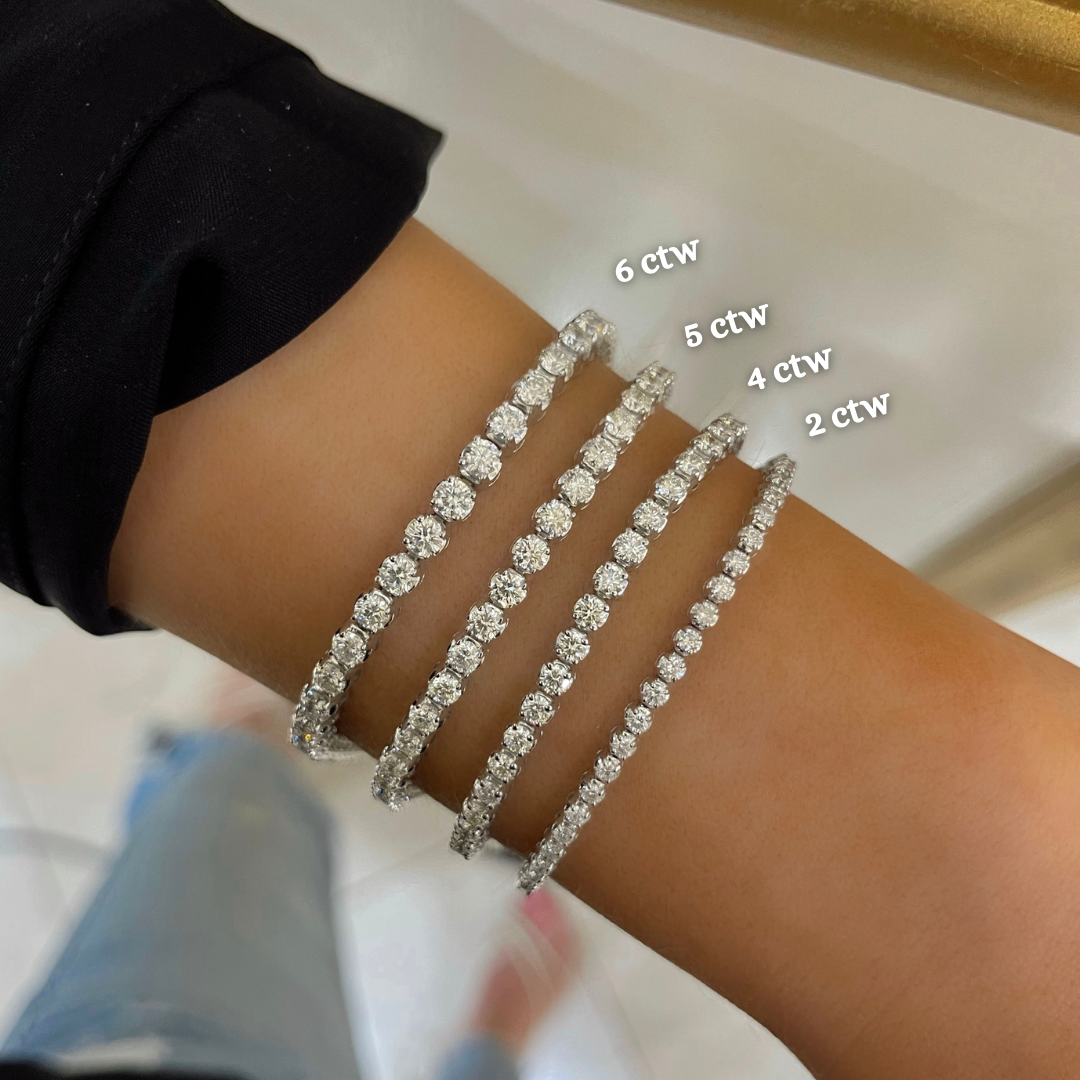 4 carat tennis hot sale bracelet on wrist